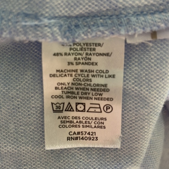 Loft Women’s casual Tiered Dress Light Blue/White MP - Picture 5 of 5